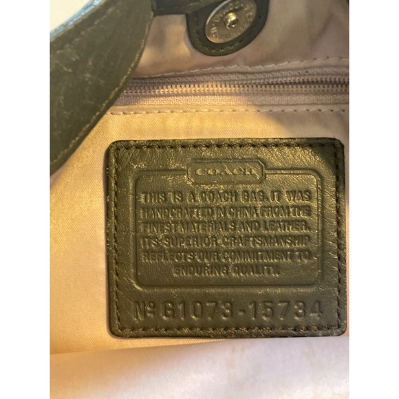 Coach Black patent Leather Handbags with Three Compartments /Pleated Front/Silve - Picture 7 of 13